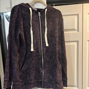Zenana Purple Zip-Up Hoodie with Pockets
